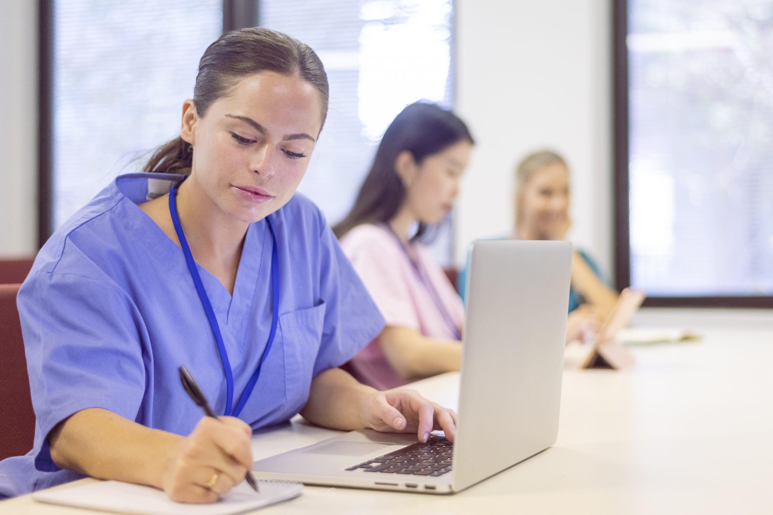 Healthcare professional enjoying online learning