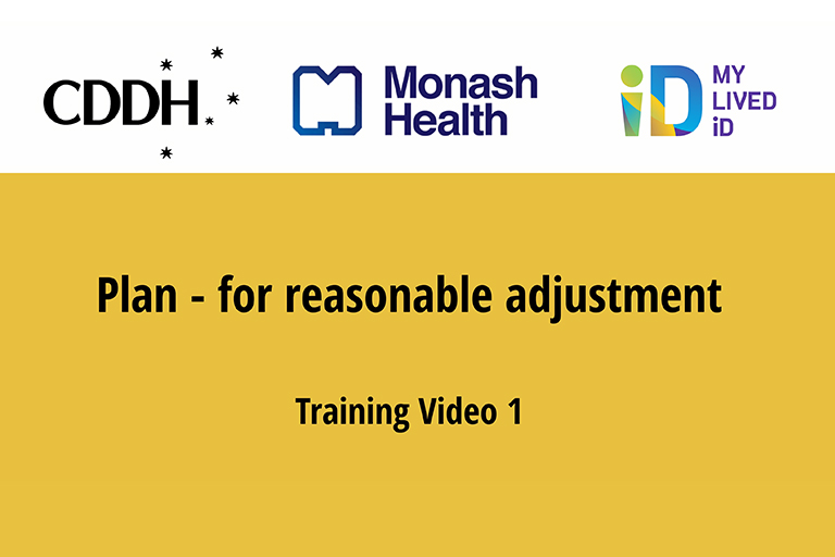 Plan for reasonable adjustment - training video 1